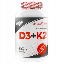 Комплексы витаминов и минералов 6PAK Nutrition D3+K2  (90 таб)